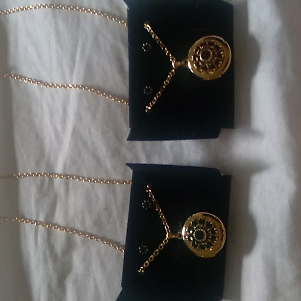 Avon Birthstone Locket Gift Set for both  February and May (simulated stones)